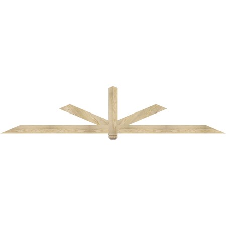 Ekena Millwork Kennewick Rough Sawn Timber Gable Bracket, Douglas Fir, 108"W x 22"H x 2"D x 4"F, 5/12 Pitch GBW108X22X0204KEN00RDF